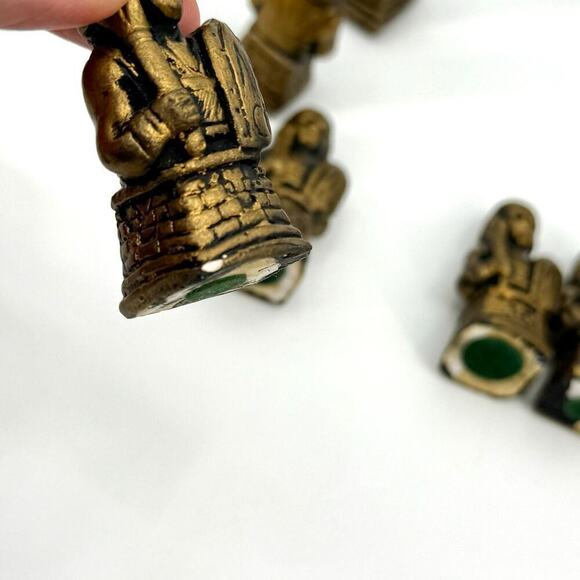 Vintage 32 Piece Replacement Chess Piece Set Egyptian Style Ceramic Glazed - Picture 15 of 15